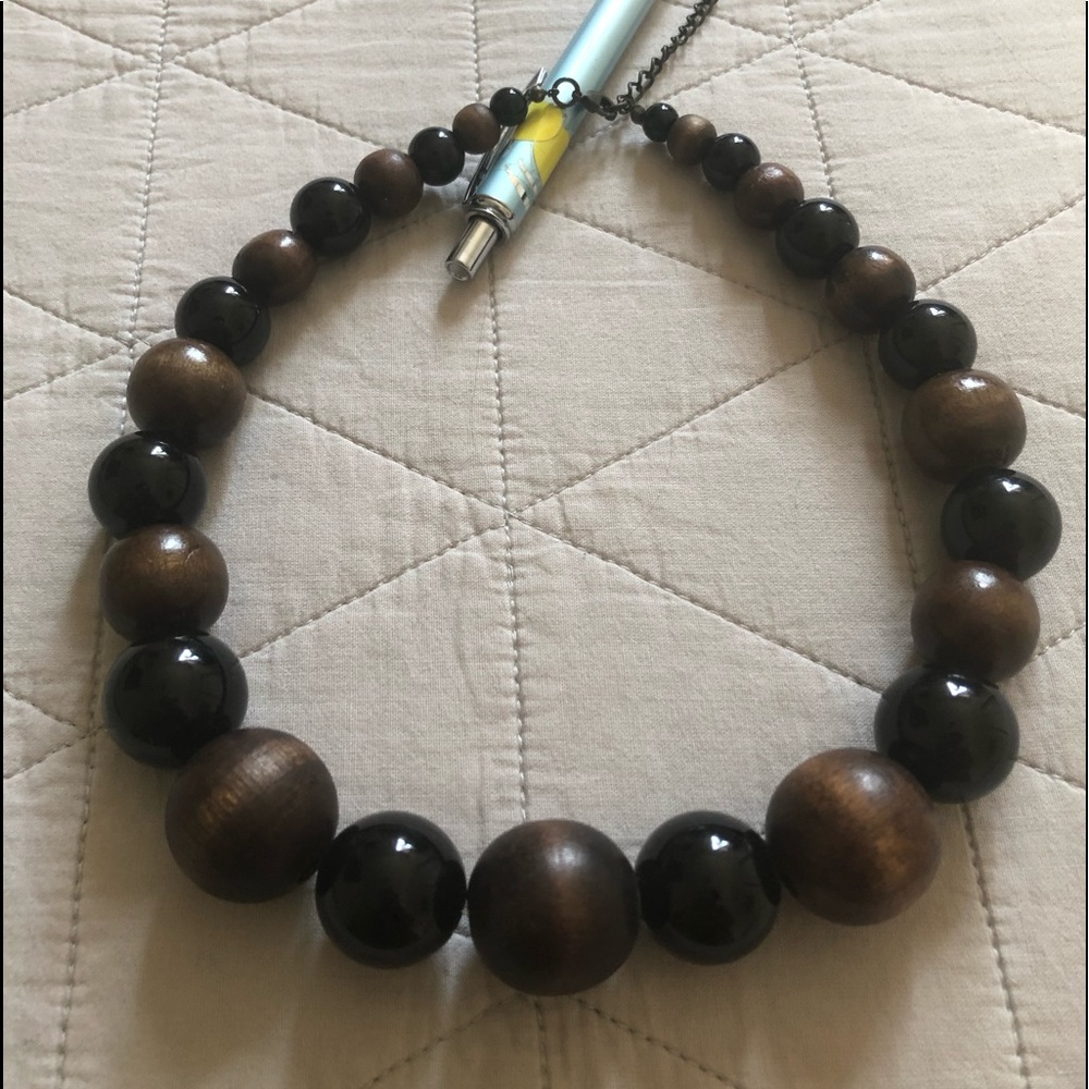 wood acrylic choker necklace